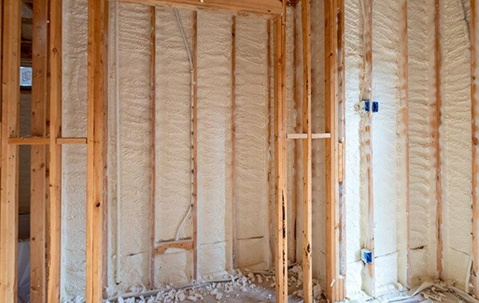 spray foam insulation installed in building