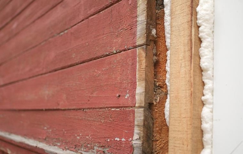 Spray Foam Insulation in between beams.