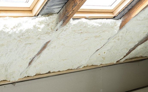 spray foam near windows
