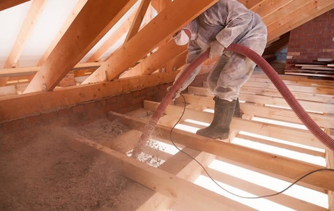 Spraying foam insulation
